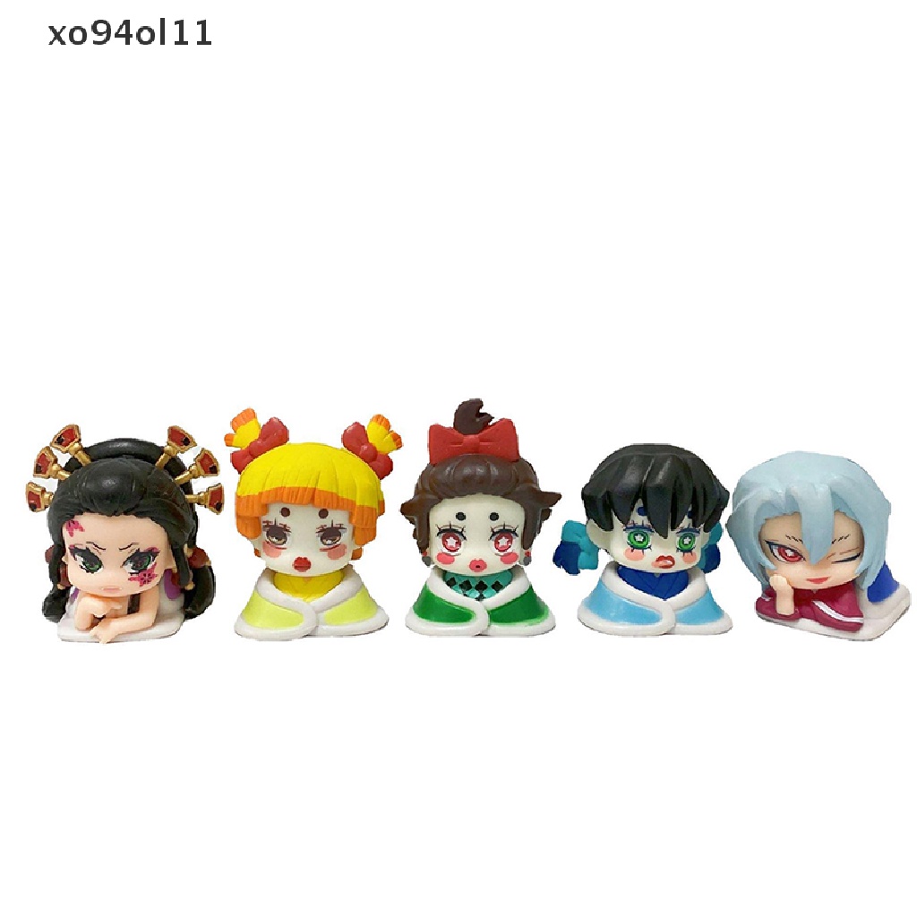 Xo 5Pcs/Set Demon Slayer Sleep Poses Figure Kimetsu No Yaiba Boneka Bunga Jalan OL