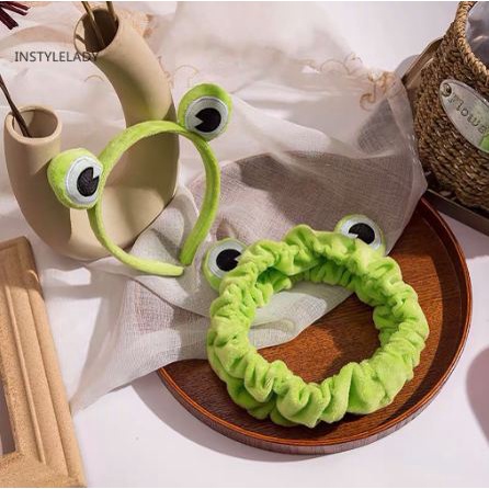 headband bando mata katak kodok frog lucu bando kain handuk cuci muka facial