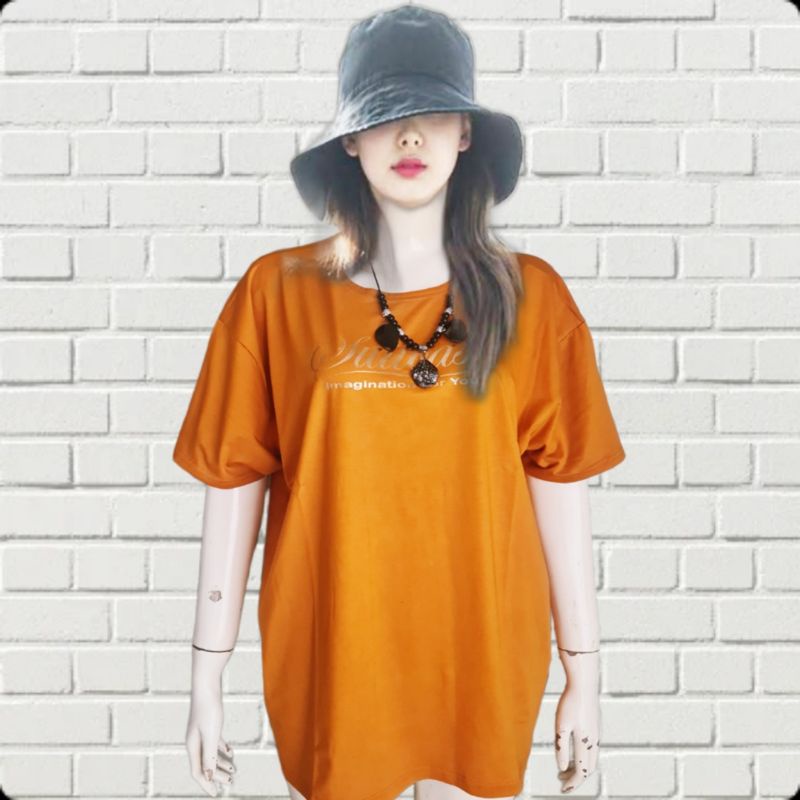 Kaos Atasan Jumbo Wanita Bigsize Lengan Pendek LD 120-140 Bahan Spandek Rayon Adem