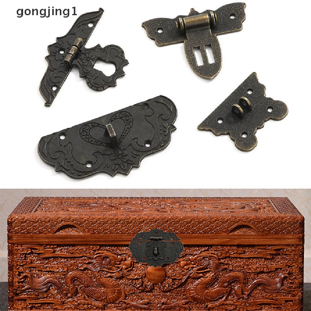 Ggg Pengait Antik Furniture Gesper Clasp Lock Gift Box Koper Pengait Vintage Decor ID