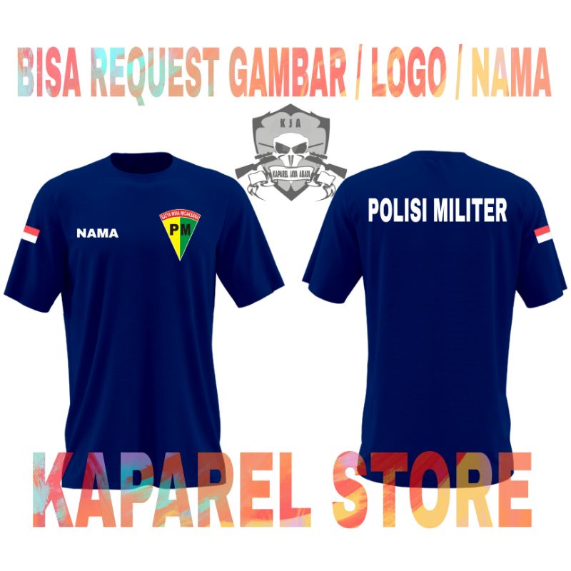 Kaos Logo Polisi militer/Baju Polisi militer Cacuals Atasan/Pria Wanita Polisi Militer Lengan Pendek
