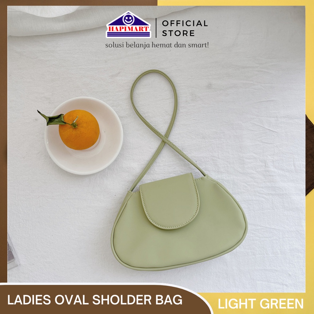 Tas selempang wanita import shoulder bag oval premium