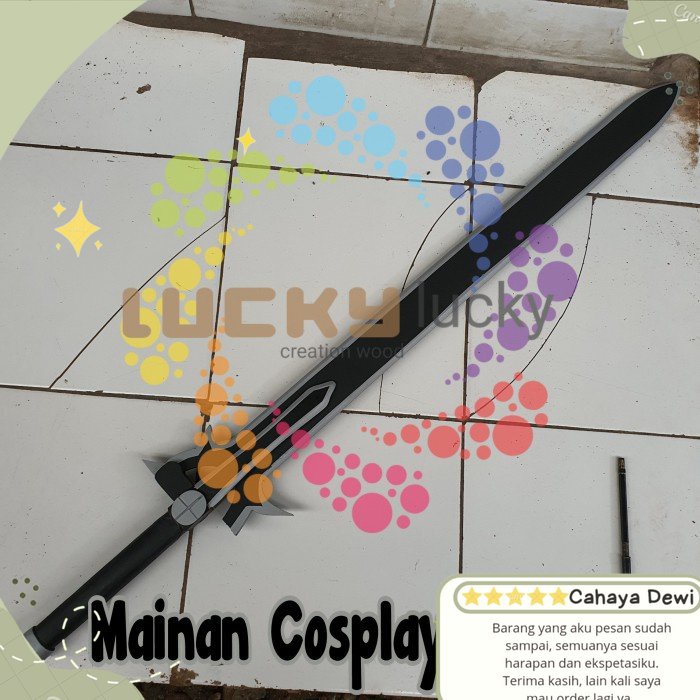 pedang anime sword art online kirito elucidator  mainan pedang kayu Original