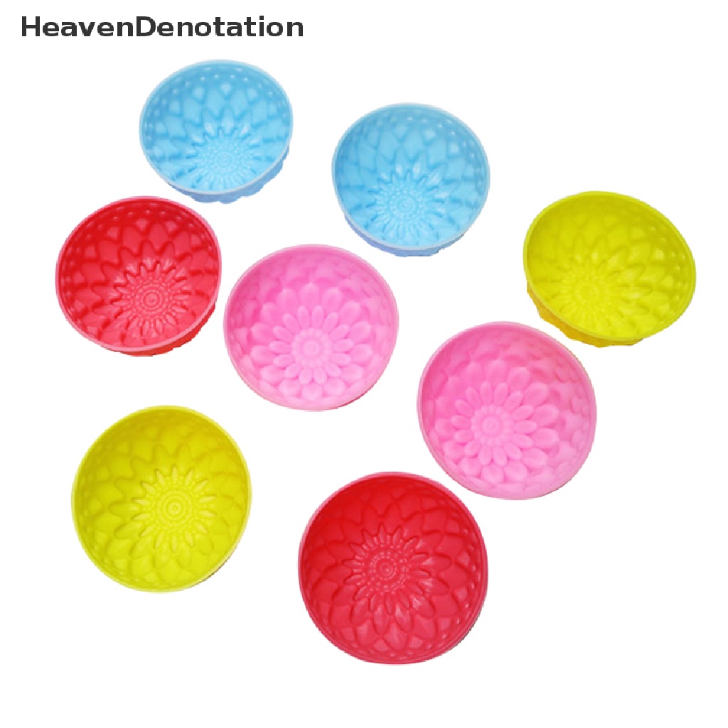 [HeavenDenotation] 1 / 5Pcs 5cm Food-Grade Silicone Plum Blossom Muffin Cup Cupcake Mold Chocolate Mold Pudding Jelly Cake Mould Soap Mold Bakeware HDV