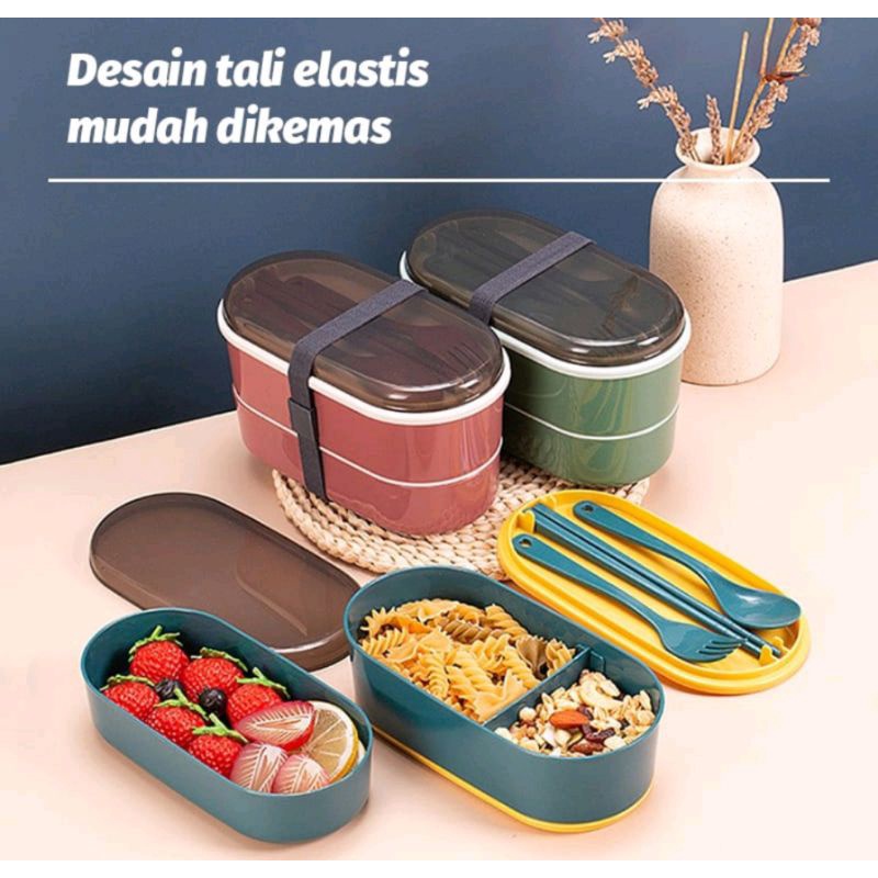 Kotak makan Set 2 susun Lunch Box premium berkualitas