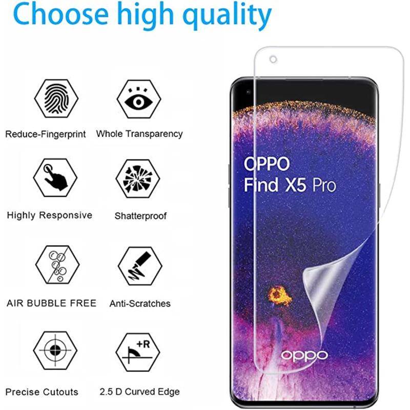 3pcs Film Hydrogel Full Cover Untuk OPPO Reno 5 6 7 8 9 Pro Plus 5K 5 Lite 7 SE 7Z Pelindung Layar Gel Film Untuk OPPO Find X2 X3 X4 X5 Pro Lite Neo