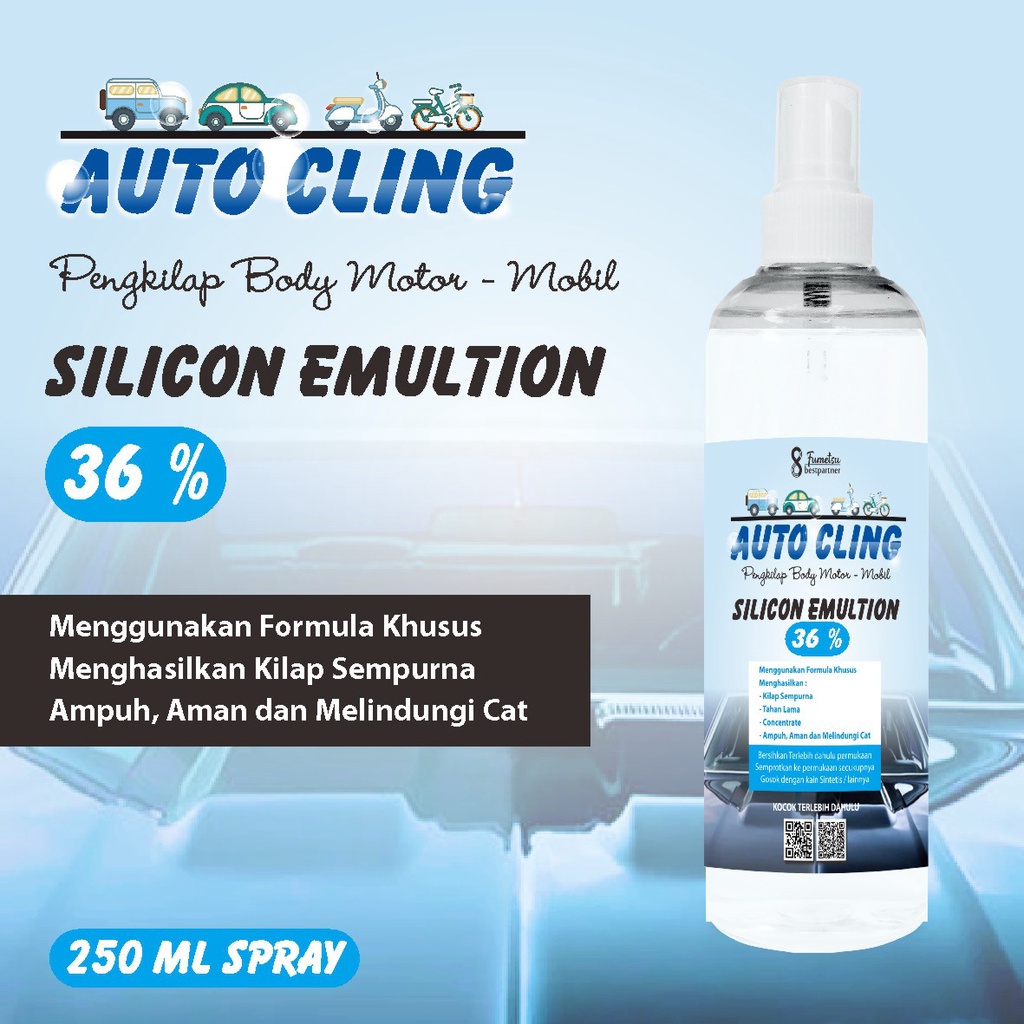 Silicon Emultion 36% Pengkilap Body Motor Mobil Dan Mobil Kemasan 250ml Spray