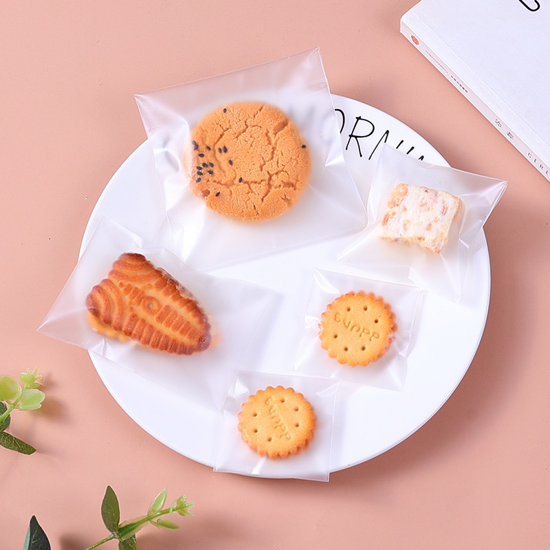 PLASTIK COOKIES MATTE DOFF POLOS UKURAN 7X7 / 10X10CM/12X12 CM TEBAL / PLAASTIK SUDAH DENGAN LEM