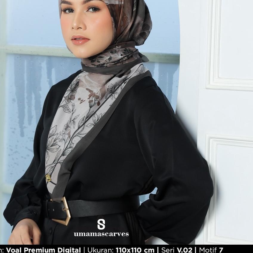 ► Umama Scarves Jilbab Segiempat Motif Umama, Kerudung Voal Motif Digital Premium LC Part 2 ☻