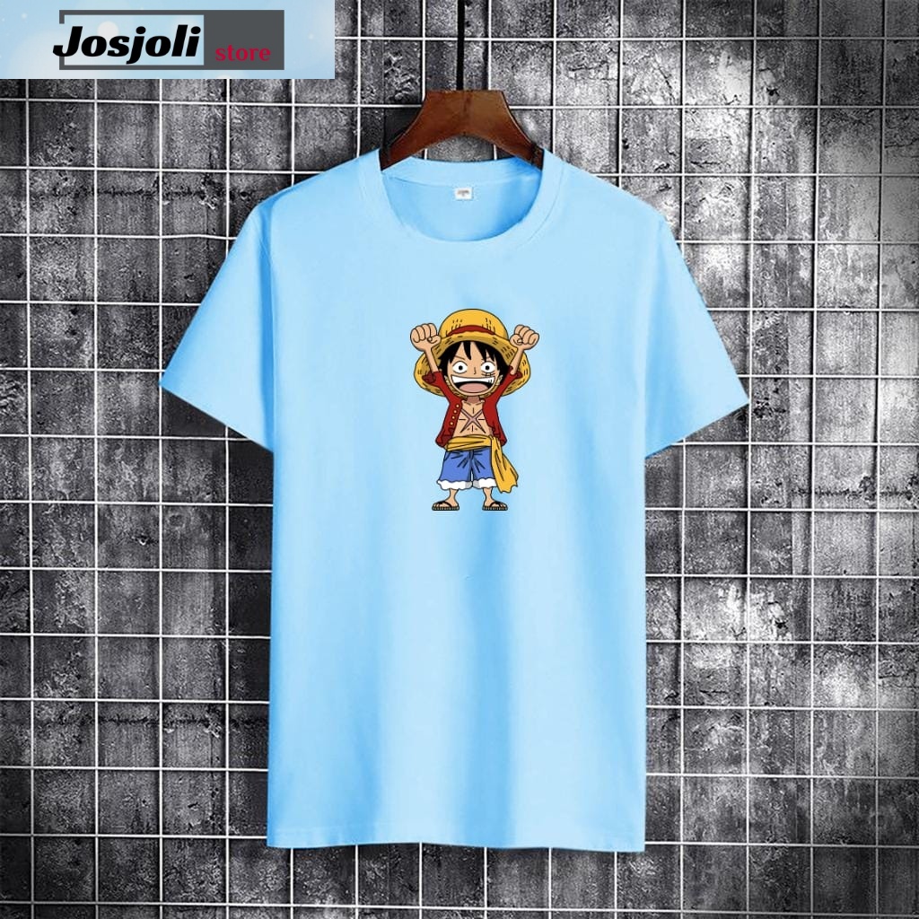 JOSJOLI_STORE/Baju Oblong Luffy Angkat Tangan/Atasan Pria Dewasa Lengan Pendek/L XL