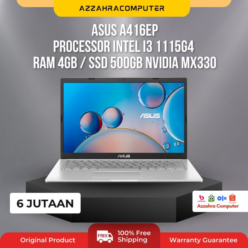 asus a416ep i3 1115g4 4gb 512gb vga mx330 fullhd ips garansi panjang