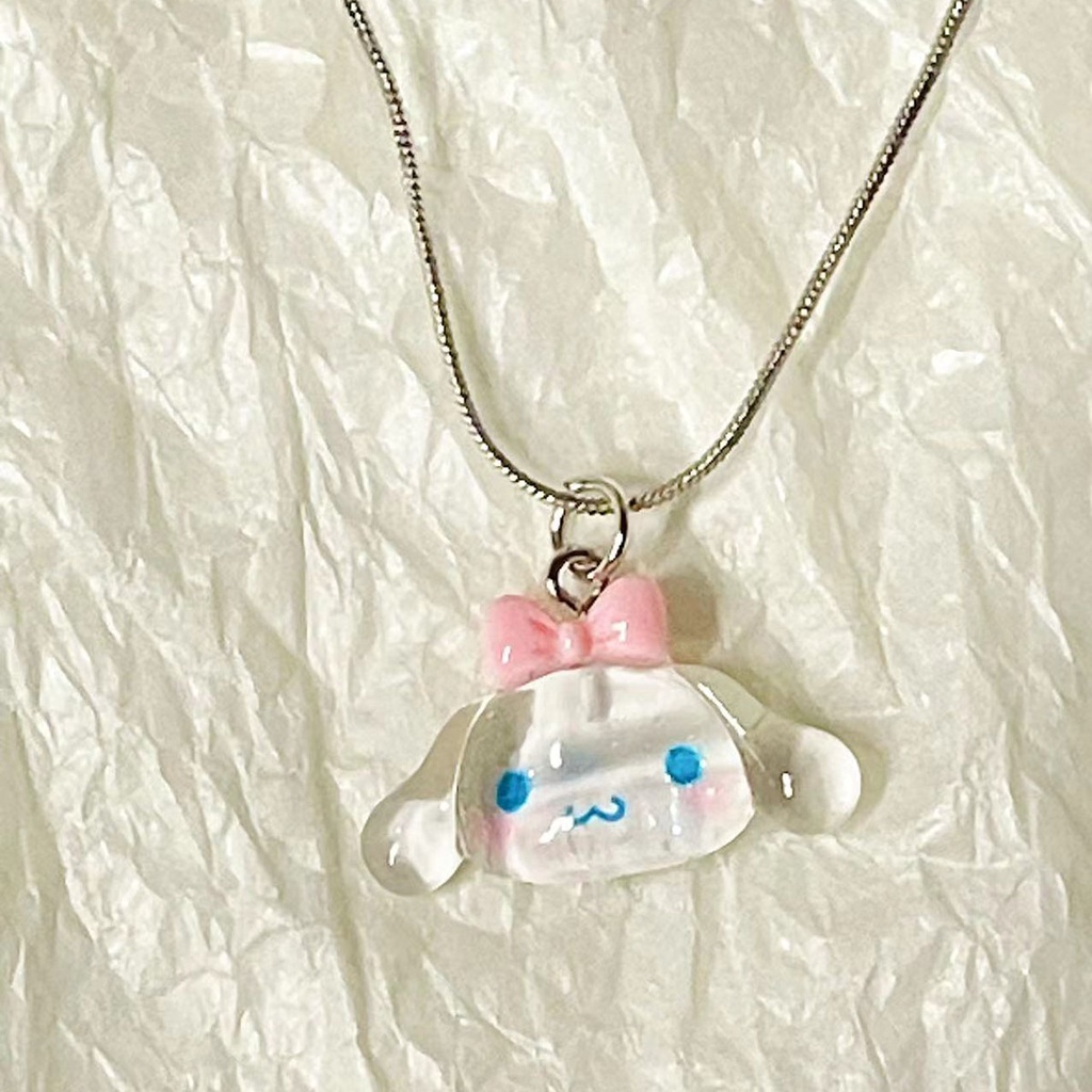 Xia.id Kalung Rantai Dengan Liontin Kartun Cinnamoroll Untuk Pasangan / Pria / Wanita