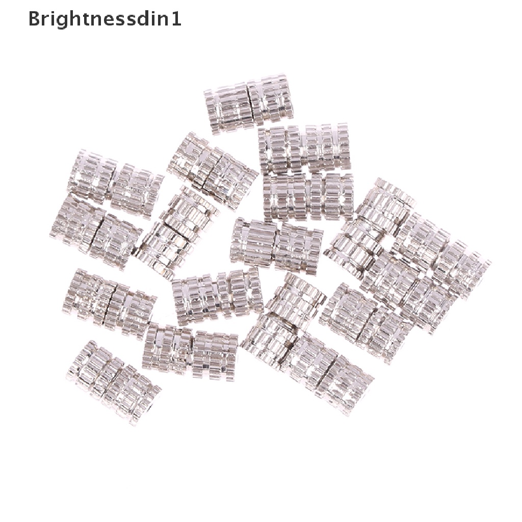 [Brightnessdin1] 20pcs Cylinder Fastener Buckle Closed Manik-Manik End Clasp Sekrup Jepit Butik