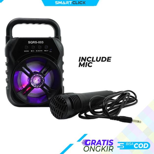 ☄ SPEAKER BLUETOOTH SUPER BASS 3 INCH FREE MIC KARAOKE FM SQRS 003 ➹