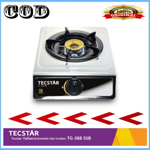 KOMPOR GAS SNI merk TECSTAR 1 TUNGKU API BIRU stenlis / teflon MANTAP