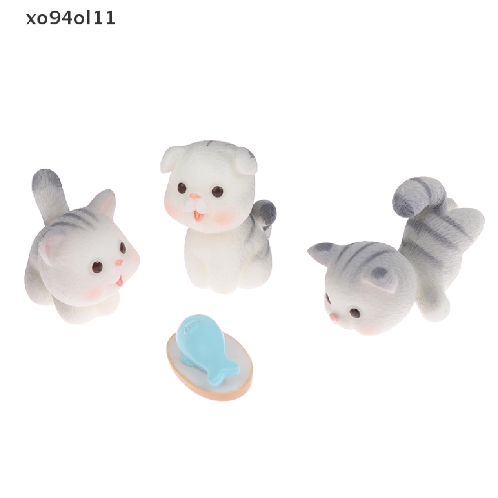 Xo Patung Miniatur Kucing Lucu Mainan Anak Kucing Mini DIY Micro Landscape Home Decor OL