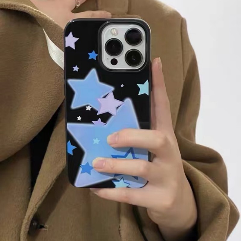 IPHONE Ins Pola Bintang Cocok Untuk Iphone14 14pro 14plus 13 13mini 13pro 13prm iPhone12 7Plus 8Plus Xr XS 13 12mini Pro Max TPU Empat Sudut Casing Ponsel Tahan Guncangan