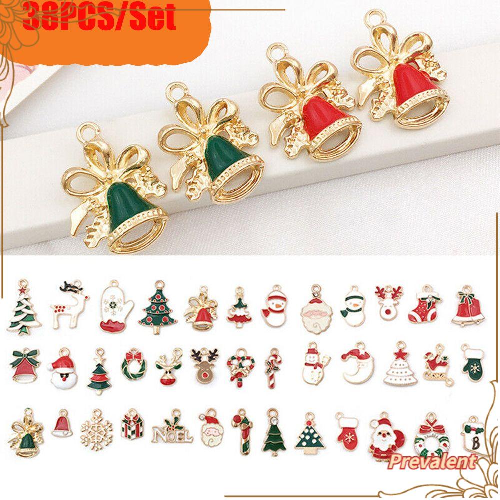 Preva 38Pcs/Set Liontin Natal Hadiah Membuat Perhiasan DIY Gelang