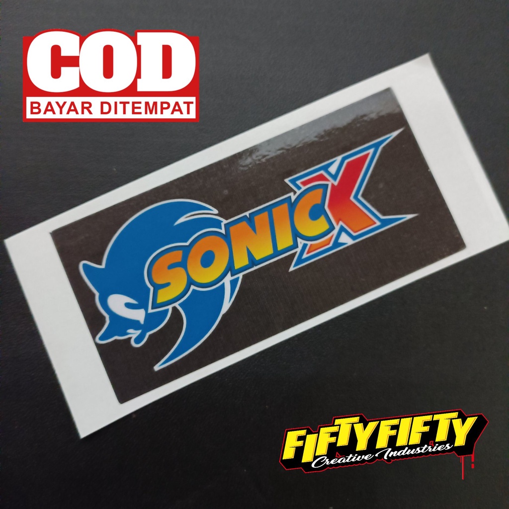 Stiker Print Cut SONIC Stiker Printing Laminasi Glossy Stiker Motor Mobil Helm Sudah Membentuk Pola Desain