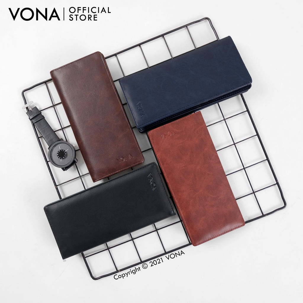 VONA Foxx Long Wallet -  Dompet Lipat Panjang Original Pria Wanita Kulit PU