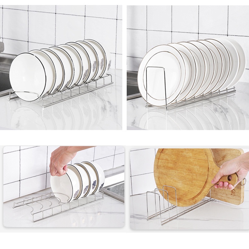 Rak Pengering Piring / Mangkok / Alat Makan Bahan Stainless Steel Untuk Dapur