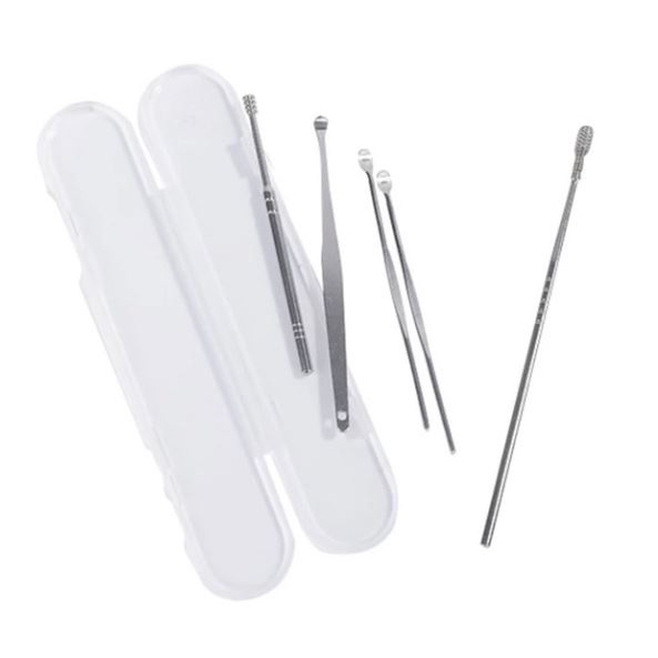 Korek Kuping Set 5 in 1 Pcs Alat Pembersih Kotoran Telinga Bahan Stainless Steel Anti Karat Ear Wax Cleaner Besi Earwax