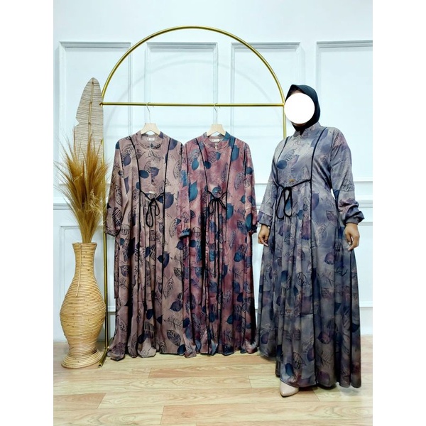 GAMIS ARMANY SILK BY FATHIA ALL SIZE DAN JUMBO // GAMIS ARMANY SILK JUMBO // GAMIS MOTIF MUSLIMAH