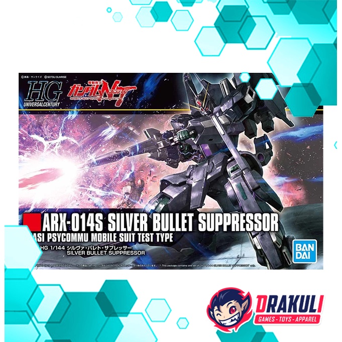 Drakuli Hobbies BANDAI Plamo HG ARX-014S Gundam Silver Bullet Suppressor 225