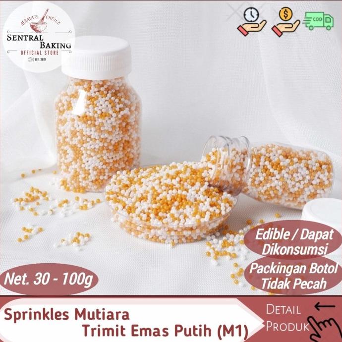 

Sprinkle Kue Mutiara Trimit Emas Putih (M1) / Springkel Springkle Kue