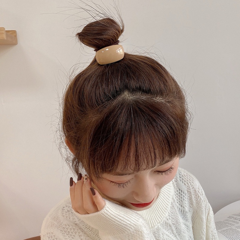 Ikat Rambut Ponytail Bahan Karet Desain Geometris Gaya Korea