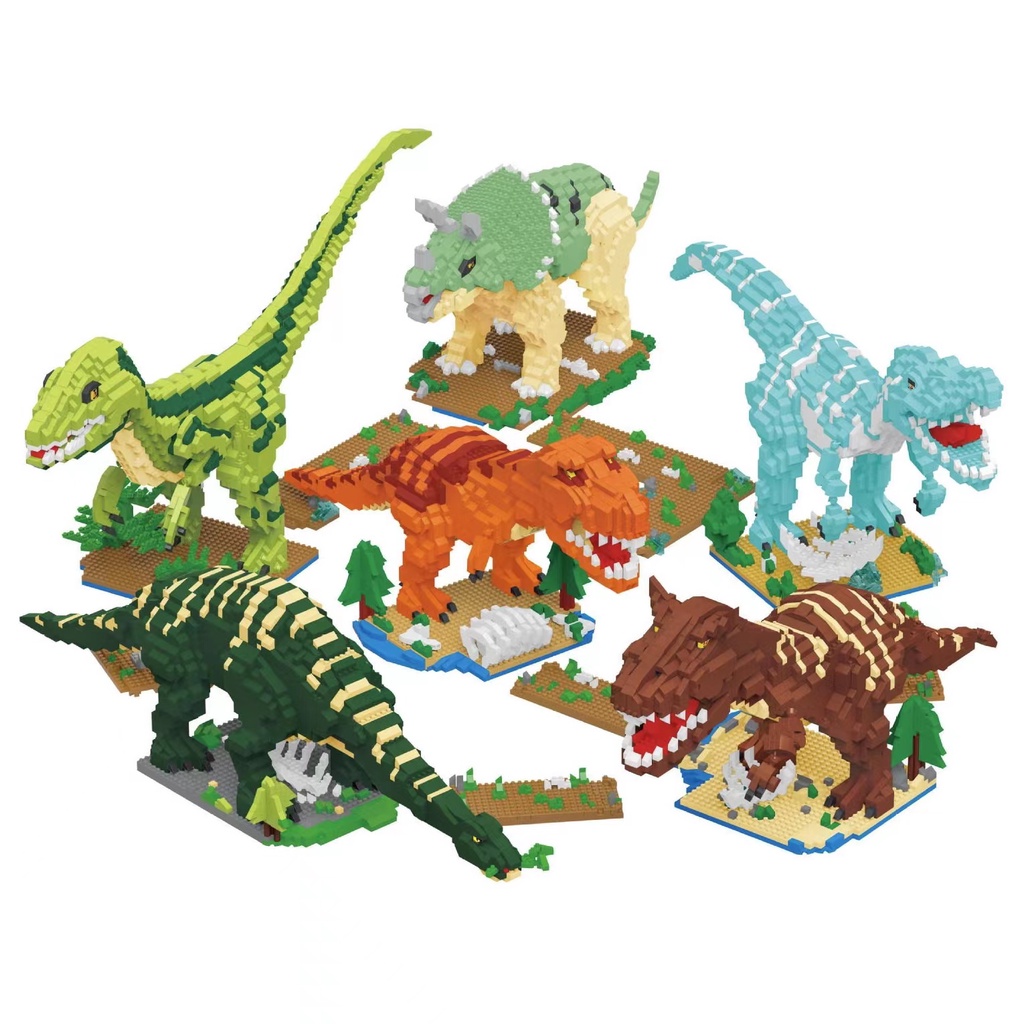 Dinosaurus Tiranosaurus Rex Jurassic Paradise Miniatur Partikel Merakit Kesulitan Tinggi Kompatibel Lego B