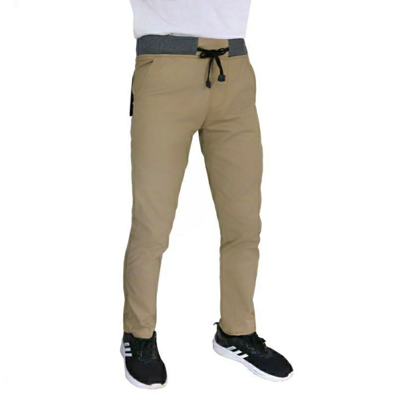 Celana Chino Panjang Karet Pinggang RIP KOLOR Celana Chino Panjang Pria Rip Karet Pinggang Size 27-38