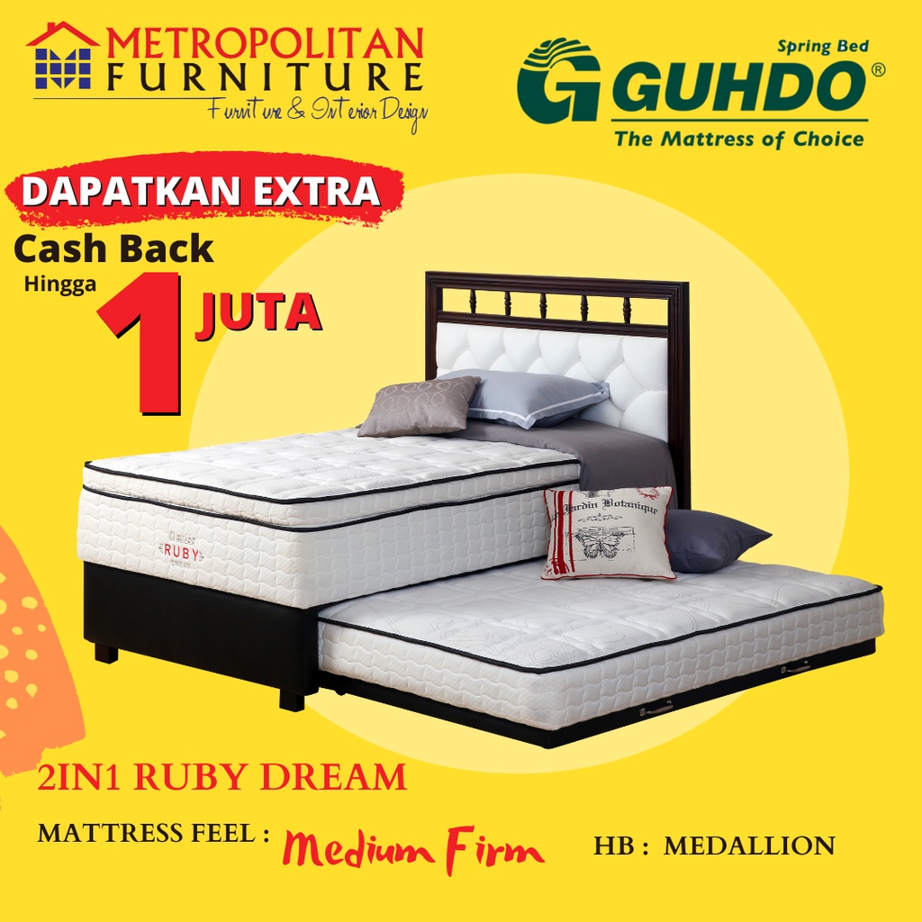 Springbed GUHDO 2in1 Ruby Dream Latex Full Set Medallion Style Spring bed Kasur