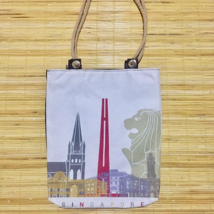 Tote Bag Kanvas tas singapore tas souvenir singapore singapore terbaru L9R1 PROMO BIG SALE populer k