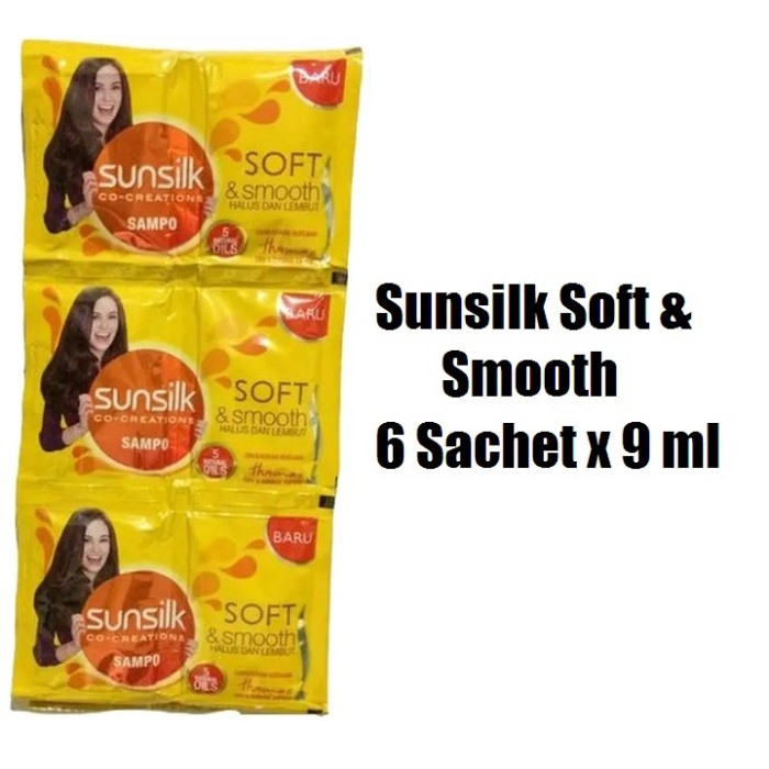 SUNSILK Halus Lembut Shampoo 6 Sachet x 9 ml - Sunsilk Soft Smooth