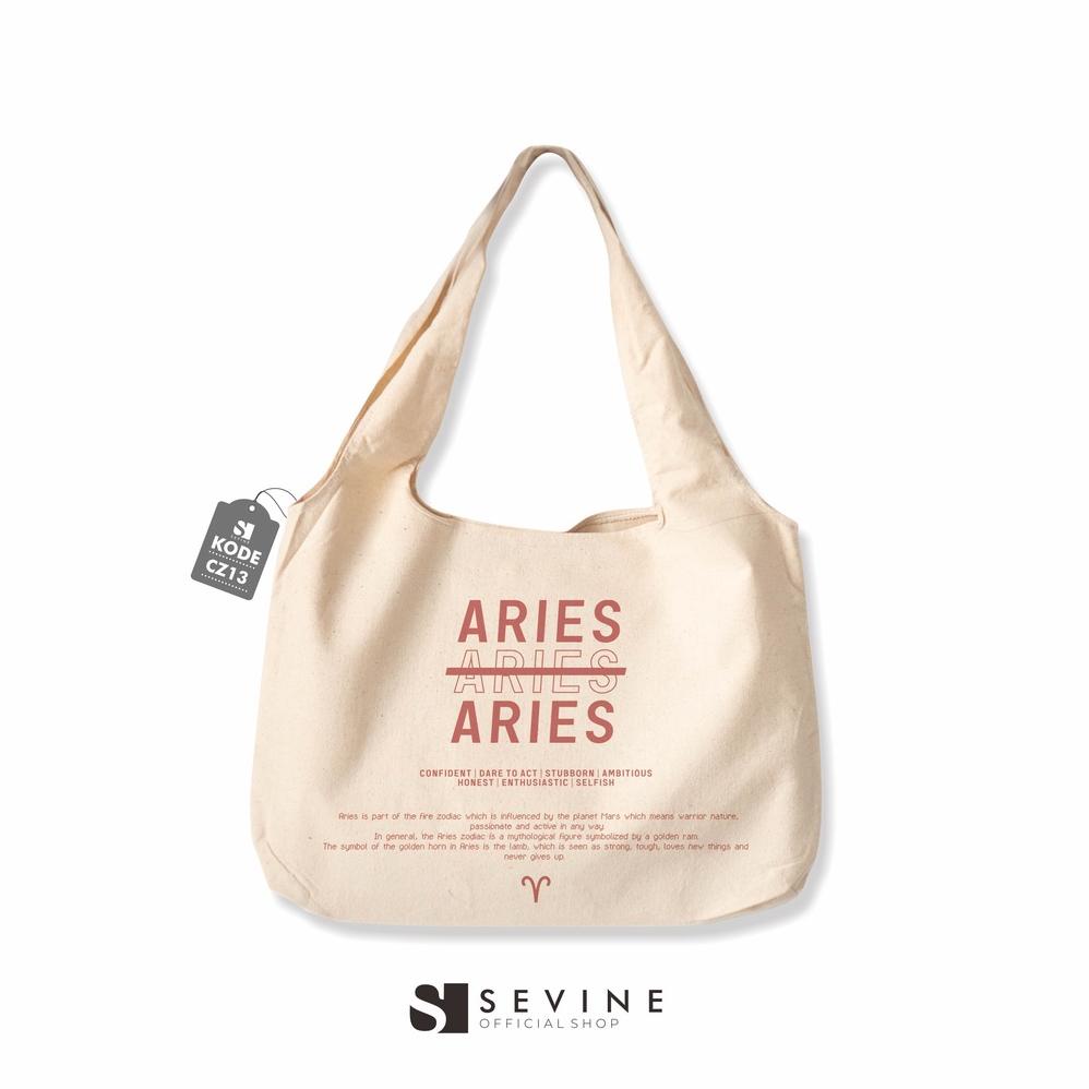 Q78 Sevine Tote Bag Kanvas Bonnie Tas Wanita Kuliah Fashion Laptop Totebag Aesthetic Zodiac Series -