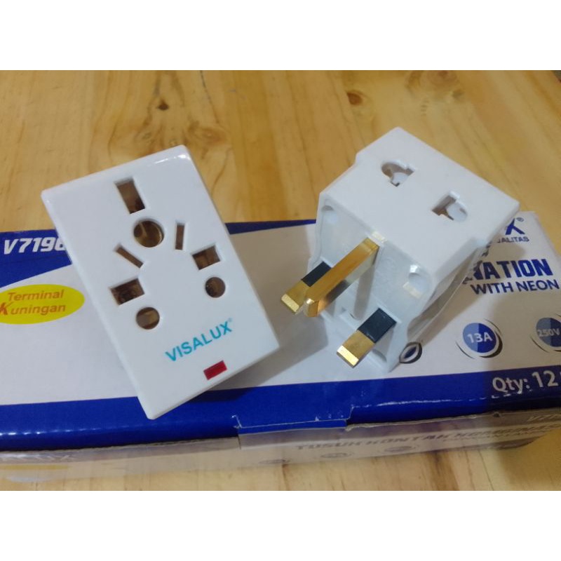 COLOKAN STEKER KAKI 3 TIPE G + FUSE SEKRING VISALUX