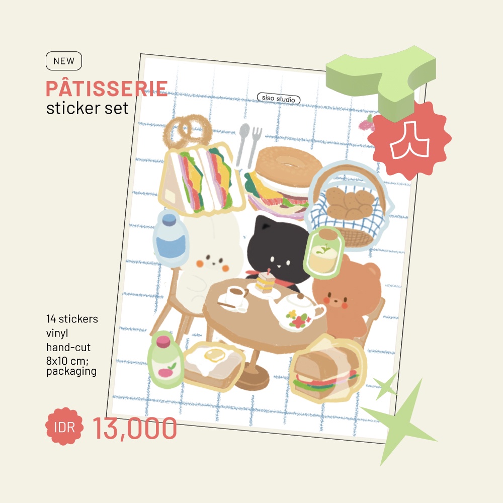 

'PÂTISSERIE' sticker set | Siso Studio