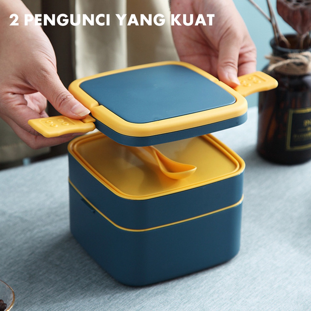 Lunch Box kotak Makan Kotak Bekal Single/Double-Layer / Kotak Makan Siang / Kotak Makan Anak Dan Dewasa