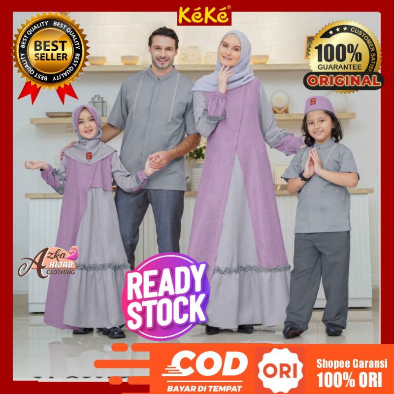 SARIMBIT KELUARGA KEKE JAQUARD LOGO 1 SERIES VIOLET KAMILY 09 /BAJU SARIMBIT KELUARGA TERBARU 2023 /