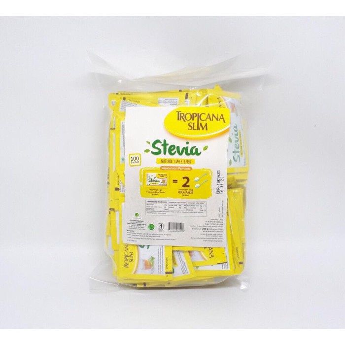 GULA TROPICANA SLIM STEVIA ISI 100 SACHET