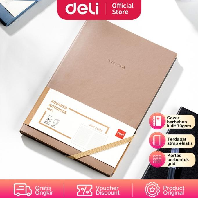 

Deli Squared Notebook / Buku Catatan Kotak-Kotak A5 Cover Kulit EN00X SALE