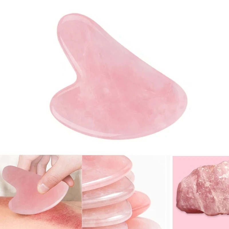 Pink Resin Heart-shaped Gua Sha Massager / Face Massage Pressure Therapy for Face Neck Body Massage