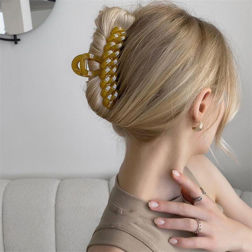 Agustina Rantai Cakar Rambut Elegan Fashion Manis Untuk Gadis Untuk Perempuan Asam Asetat Hiasan Kepala Ponytail Holder Women Hair Clips