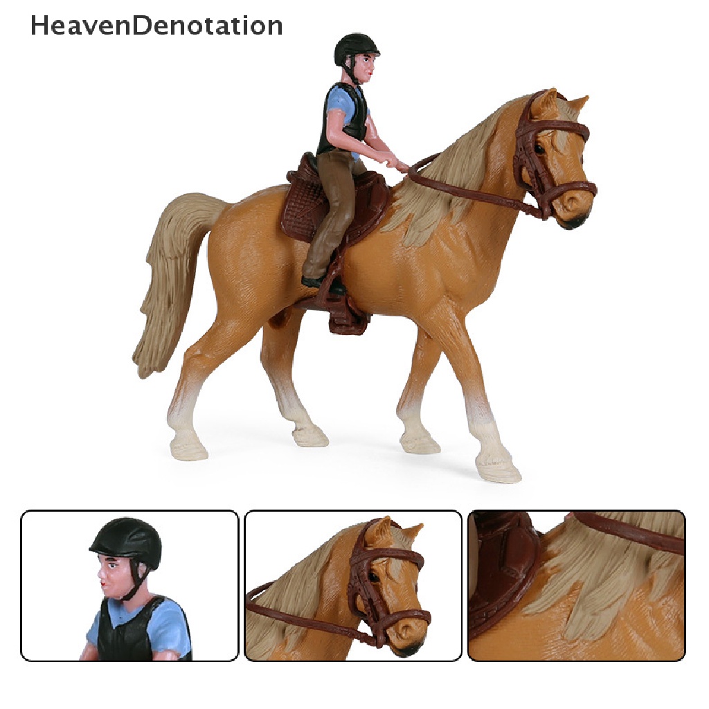 [HeavenDenotation] Simulasi Hewan Kuda Model Balap Action Toy Figure Model Koleksi Solid HDV