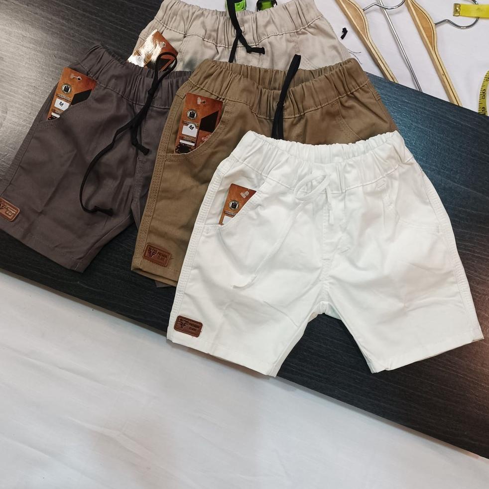 Paling Dicari c A/Celana chinos pendek slimfit usia 1-8th moca/abu/kreem/hitam/army/navy(R_two premi