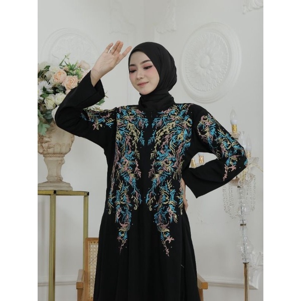 Gallery Exclusive Abaya Hitam Syari Gamis Bordir Turkey Bahrain Busui