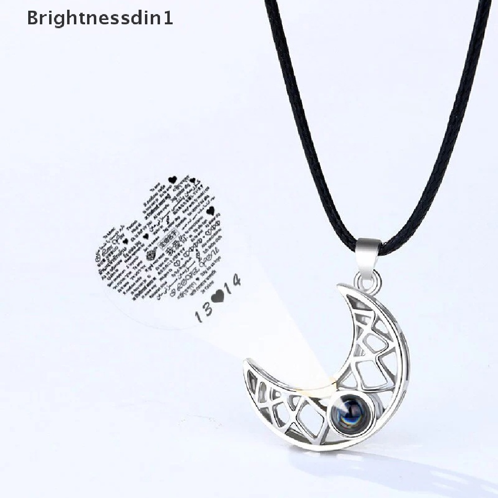 [Brightnessdin1] Kalung Proyeksi Matahari Dan Bulan I Love You In 100bahasa Kalung Magnet Berbentuk Hati Potongan Pasangan Kalung Hadiah Butik