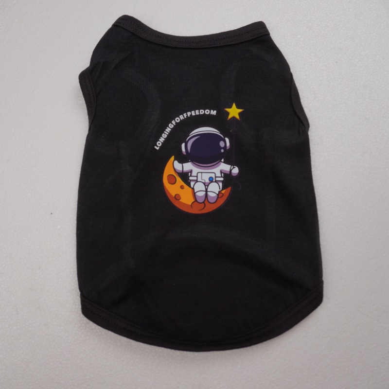 Rompi Hewan Peliharaan Motif Astronot Musim Panas Anjing Bernapas Pakaian Atasan Kucing