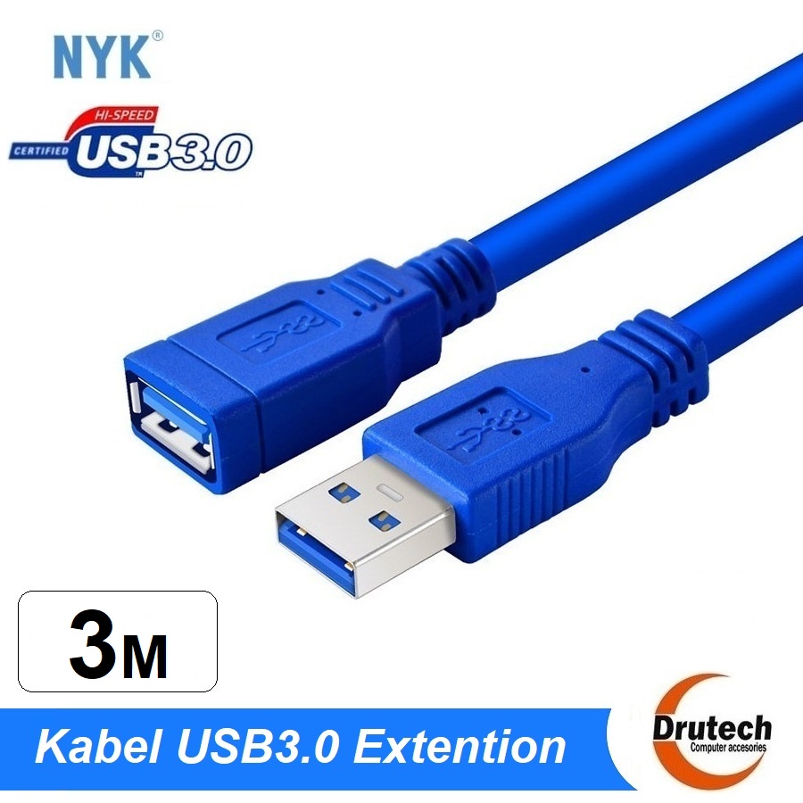 Jual Nyk Kabel Sambungan Usb 30 3m Male To Female Extention 3 Meter Shopee Indonesia 8622